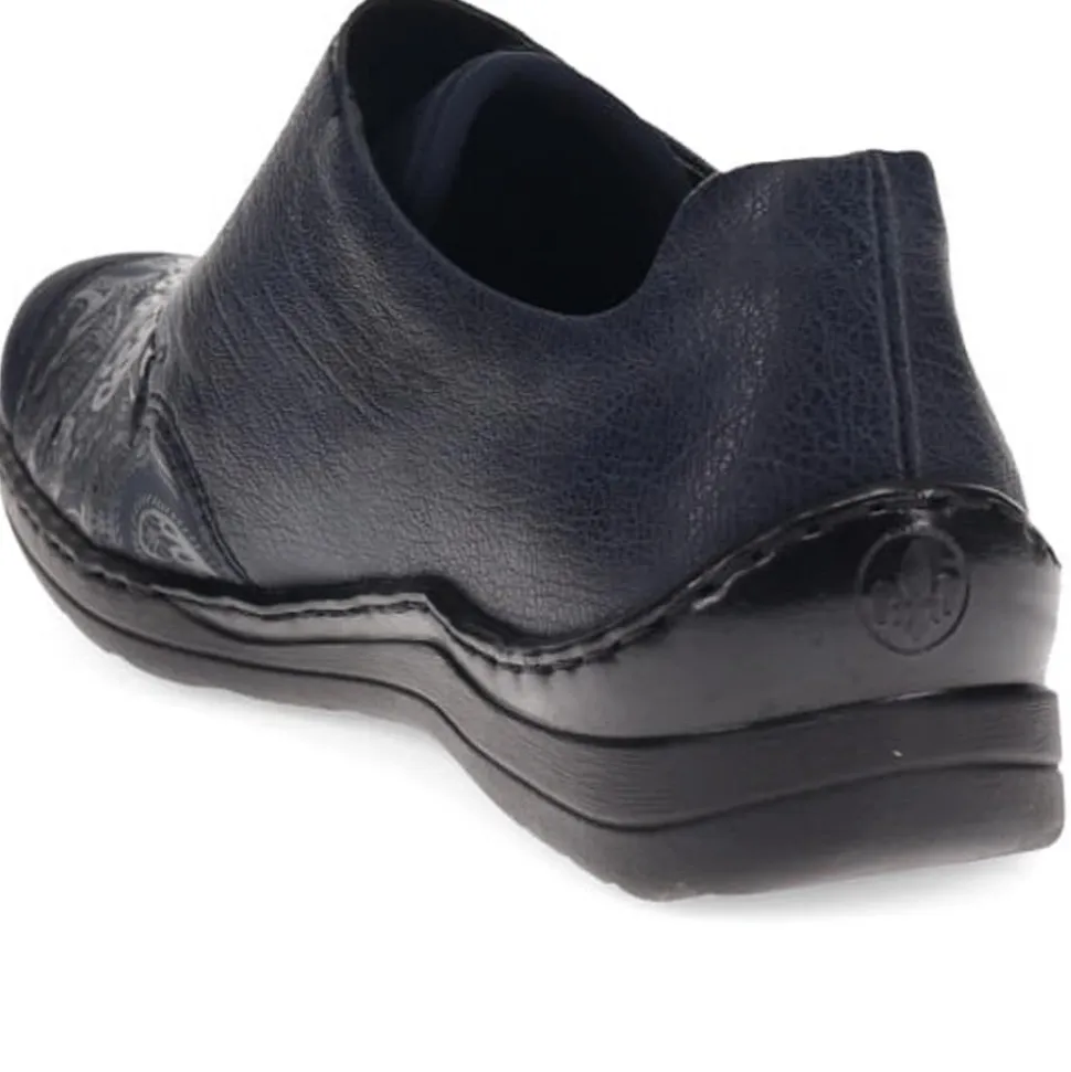 Patterned Touch-Fasten Shoes - Navy
