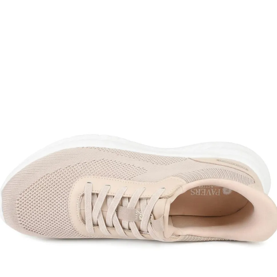 Pavers Active Easy Step In Lace Up Trainers - Beige
