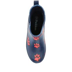 Paw Print Chelsea Wellington Boots - Navy