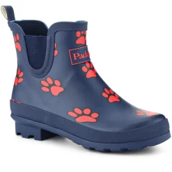 Paw Print Chelsea Wellington Boots - Navy