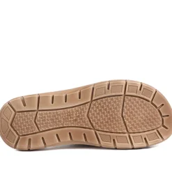 Perforated Comfort Slip On Sandals - Khaki Multi