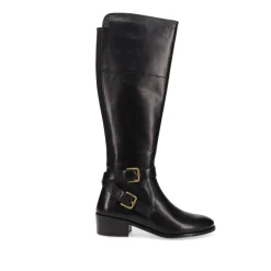 Phoebe Small Calf Fit Leather Knee Boots - Black