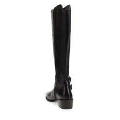 Phoebe Small Calf Fit Leather Knee Boots - Black