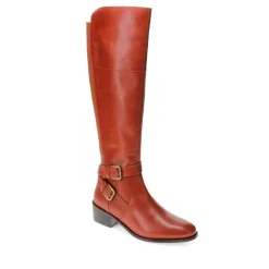 Phoebe Small Calf Fit Leather Knee Boots - Tan
