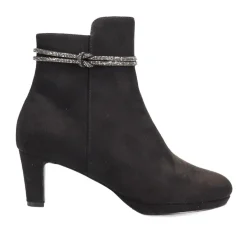 Platform-Heeled Ankle Boots - Black