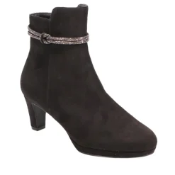 Platform-Heeled Ankle Boots - Black