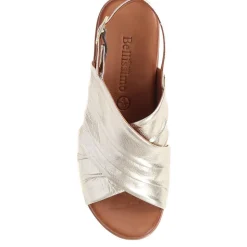 Platform Wedge Heel Mules - Gold