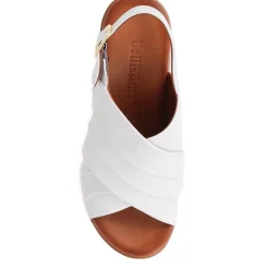 Platform Wedge Heel Mules - White