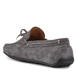 Plymouth Leather Moccasins - Grey Suede