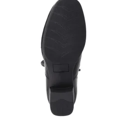 Polished Leather Heeled Ankle Boots - Black