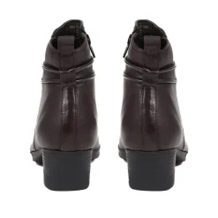 Polished Leather Heeled Ankle Boots - Burgundy