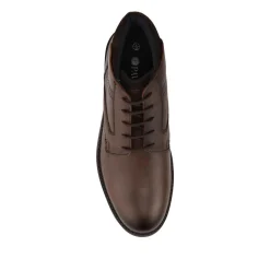 Premium Leather Lace Up Chukka Boots - BROWN-NAVY