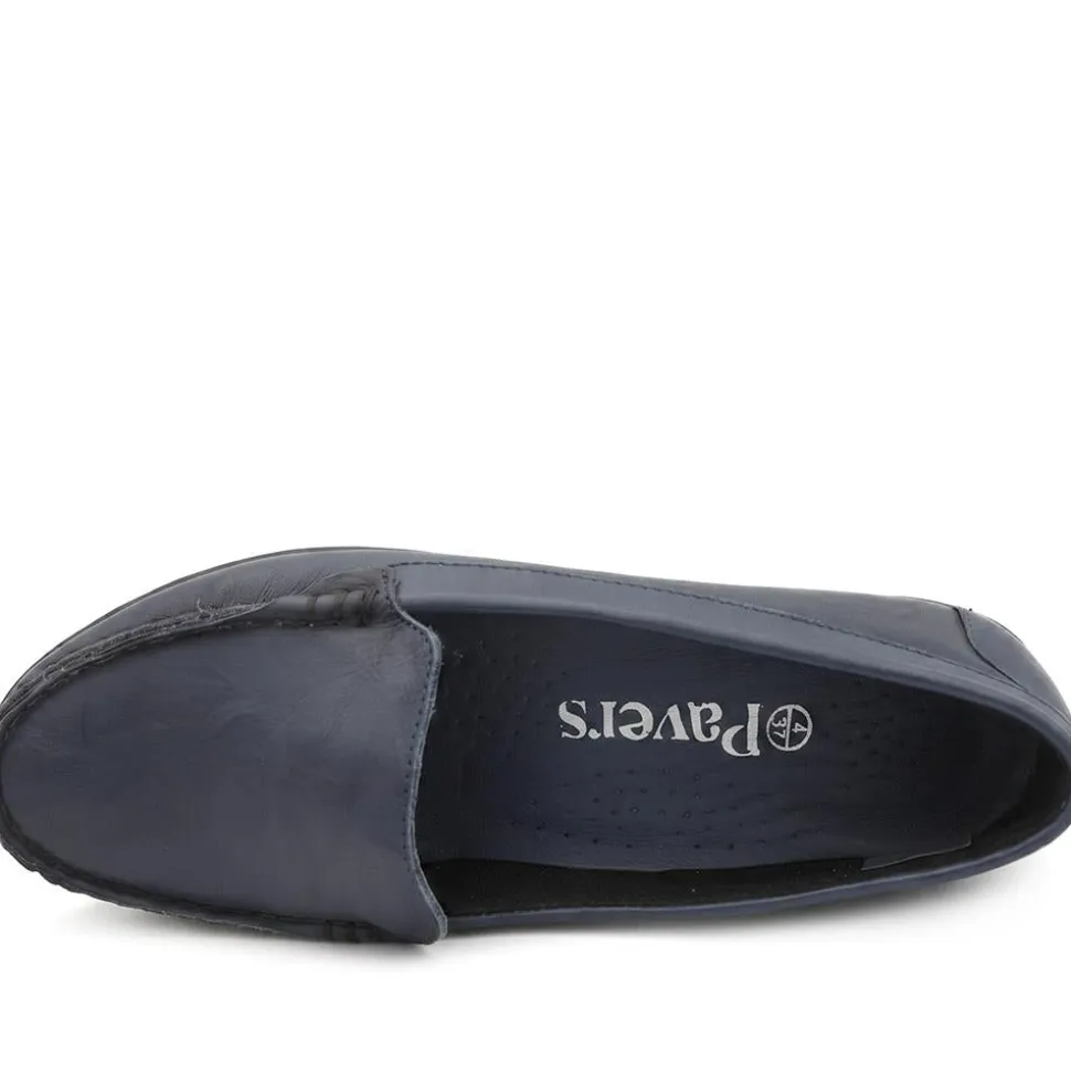 Premium Leather Moccasins - Navy