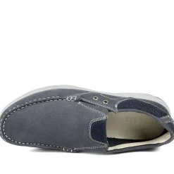 Premium Leather Slip On Shoes - Navy