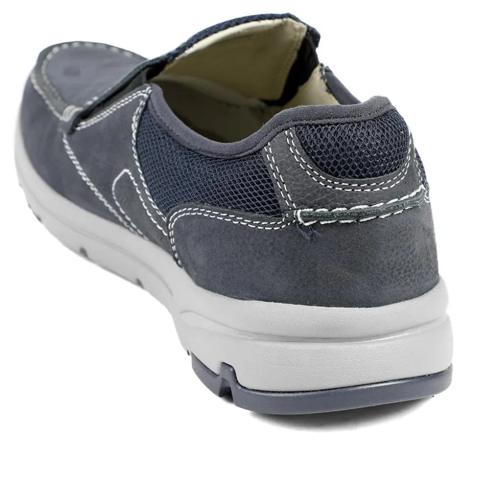 Premium Leather Slip On Shoes - Navy
