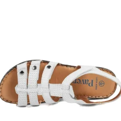 Premium Leather Touch Fastening Sandals - White