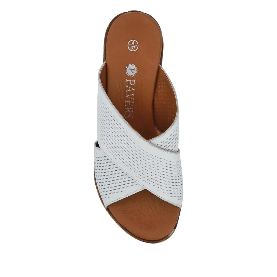 Premium Leather Wedge Heels - White