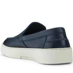 Quade Smart Leather Slip-On Shoes - Navy