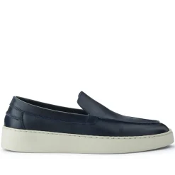 Quade Smart Leather Slip-On Shoes - Navy