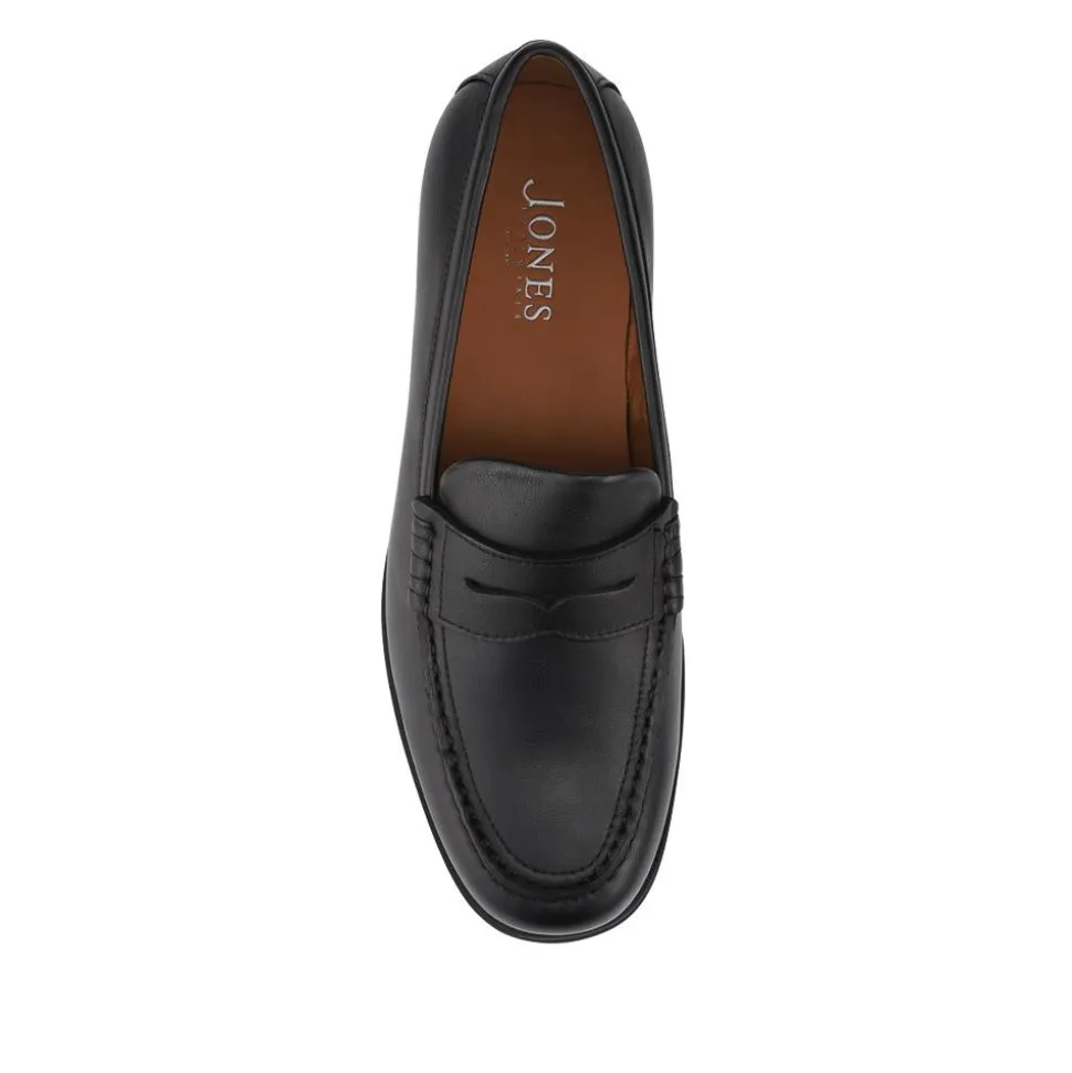 Quadir Slip On Leather Penny Loafers - Black