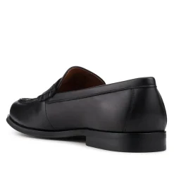 Quadir Slip On Leather Penny Loafers - Black