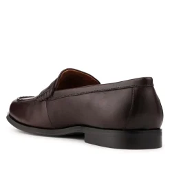 Quadir Slip On Leather Penny Loafers - Dark Brown