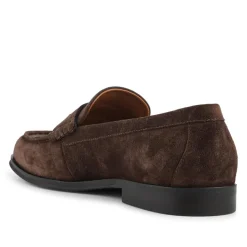 Quadir Slip On Leather Penny Loafers - Dark Brown Suede