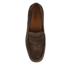 Quadir Slip On Leather Penny Loafers - Dark Brown Suede