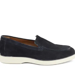Quarius All Leather Slip On Shoes - Navy Suede
