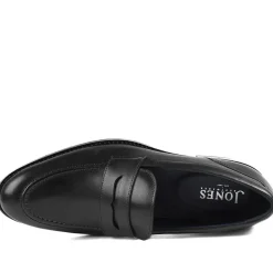 Queensborough Leather Penny Loafers - Black Leather