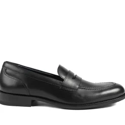 Queensborough Leather Penny Loafers - Black Leather