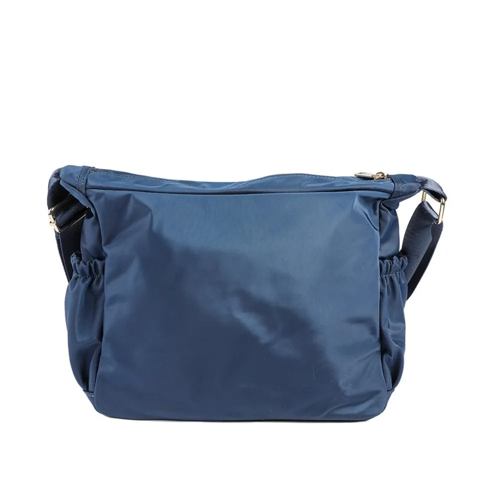 Quilted Multi Zip Crossbody Bag - Navy