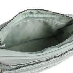Quilted Multi Zip Crossbody Bag - Sage