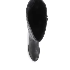 Rachel Medium Calf Fit Leather Rider Boots - Black