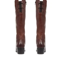 Rachel Slim Calf Fit Leather Rider Boots - Tan