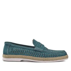 Raheem Leather Loafers - Green Suede