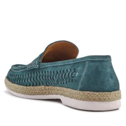 Raheem Leather Loafers - Green Suede
