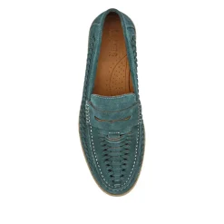 Raheem Leather Loafers - Green Suede