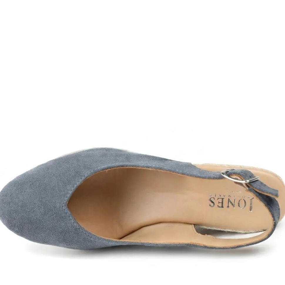 Raisa Leather Buckle Fasten Espadrilles - Navy Suede
