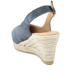 Raisa Leather Buckle Fasten Espadrilles - Navy Suede
