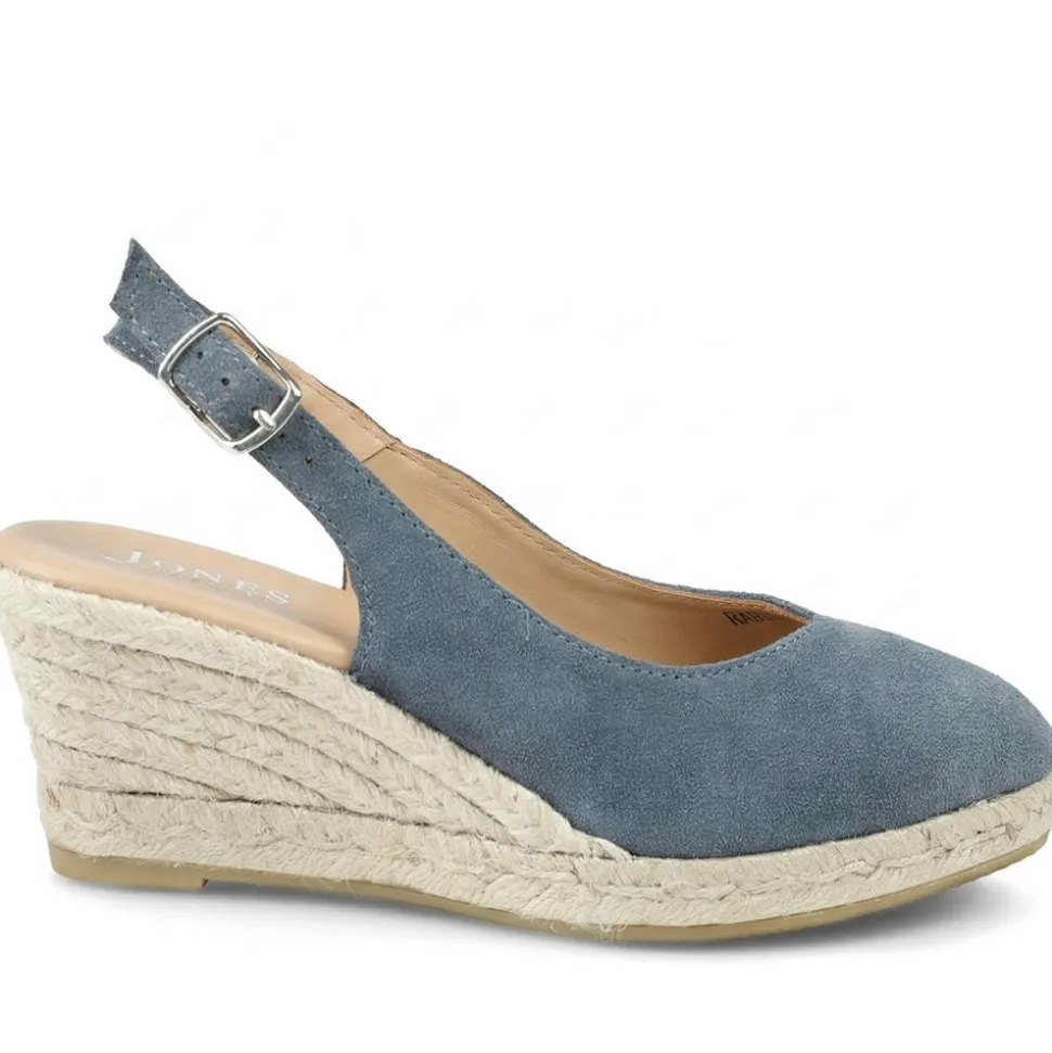 Raisa Leather Buckle Fasten Espadrilles - Navy Suede