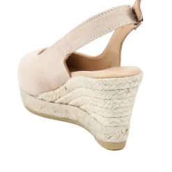 Raisa Leather Buckle Fasten Espadrilles - Sand Suede