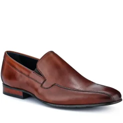 Ralphie Smart Leather Slip-On Shoes - Chestnut