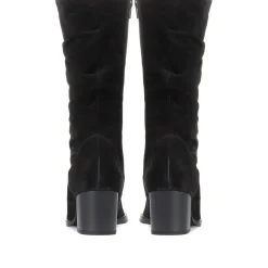 Ramona Suede Slouch Calf Boot - Black