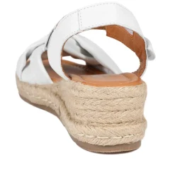 Randine Adjustable Fasten Leather Espadrilles - Off White