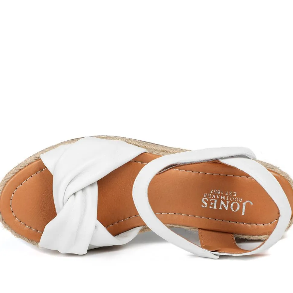 Randine Adjustable Fasten Leather Espadrilles - Off White