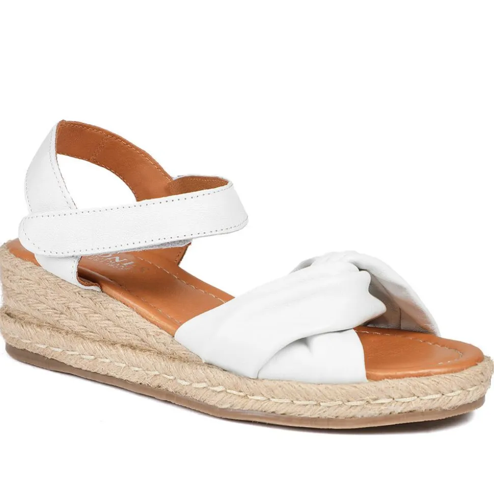 Randine Adjustable Fasten Leather Espadrilles - Off White