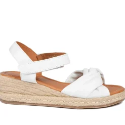 Randine Adjustable Fasten Leather Espadrilles - Off White