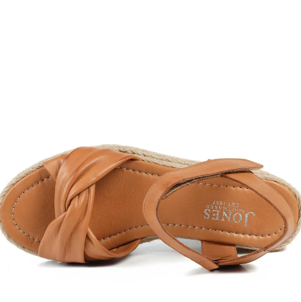 Randine Adjustable Fasten Leather Espadrilles - Tan Leather