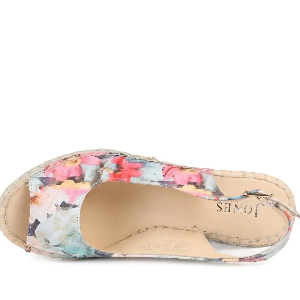 Raya Leather Slingback Wedge Espadrilles - BLUE FLORAL